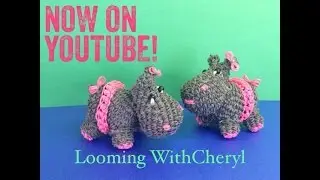 Rainbow Loom skirt for your Hippo - Loomigurumi - Amigurumi Hook Only Лумигуруми