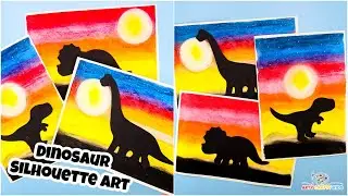 Sunset Dinosaur Silhouette Art