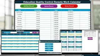 Education Quality Control Remote Work Calendar in Excel