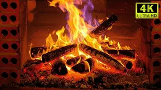 Christmas Fireplace Glow With Crackling Wood Sounds🔥 Relax & Fall Asleep Fast [4K]