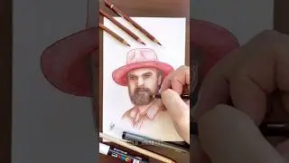 Drawing Jim Hopper with the color Brown 🟤🤎 -  Stranger Things 5 #hopper #strangerthings5 #drawing