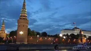 Russia. Moscow  Moscow River Tour.  Avgust 2017 Beautiful Evening
