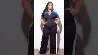 New Arrival:: Colorblock Zip Up Jumpsuit In Black Denim And White ChicAndCurvy.com