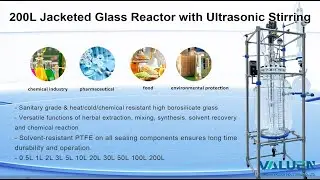 Customized 200L Jacketed Glass Reactor with Ultrasonic Homogenizer | Pre-shipment Testing Included!