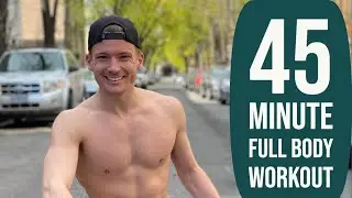 45 Minute FULL BODY Workout: No Equipment Required, Dumbbells Optional