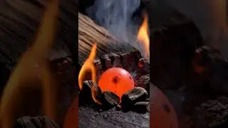 🔥🪵 RED HOT IRON BALL vs WOOD ASMR２ #asmr #experiment #relaxing #satisfying #youtubeshorts