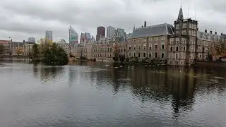 City walk in The Hague (Den Haag) the Netherlands. Autumn in the city. 4K video