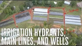Irrigation hydrants, main lines and wells