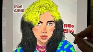 ASMR Billie Eilish Adult Coloring| Tok tok ipad drawing