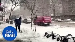 Dangerous commute as New Yorkers wake up to massive snowfall