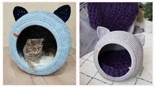 Beautiful Amazing Elegant Hand Made Crochet Ideas For Beginners Cat Bed Free Pattern