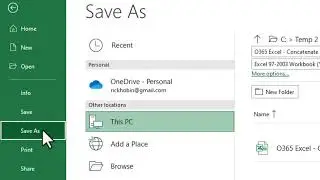 O365 Excel - Tutorial 3 (File Formats)