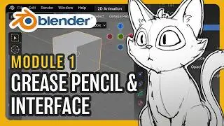 Blender 2D Animation Basics for Beginners - Grease Pencil UI, Tools & Your First Sketch