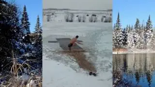 КРЕЩЕНИЕ ГОСПОДНЕ.ПАПА ОКУНАЕТСЯ В ПРОРУБИ.