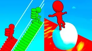 Snow Race 3D vs Bridge Race ⭐️🏅😈⭐️ Hard Levels Challenge Walkthrough Gameplay Ep477