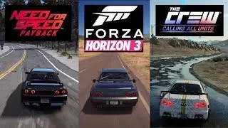 NFS PAYBACK vs the CREW vs FORZA HORIZON 3 - Nissan GTR