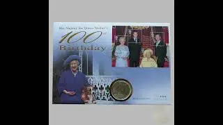 2000 The Queen Mother 100th Birthday &pound;5 Pounds Coin Cover - First Day Cover by Mercury