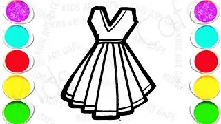 Dress Drawing easy step by step for kids | Cute and Beautiful girl dress drawing easy