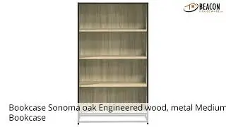 Bookcase Sonoma oak Engineered wood metal Medium Bookcase