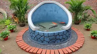 Garden Design | Setup Aquarium with cement and brick!
