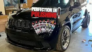 Black car 1 step paint correction on Trackhawk