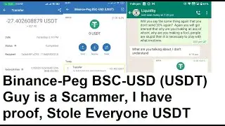 Binance-Peg BSC-USD (USDT) is cryptocurrency, This guy is a Scammer, I have proof, Stole all my USDT