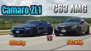 650whp FBO E85🌽 CAMARO ZL1 vs Bolt Ons 93oct tune Mercedes Bens C63 AMG| MUST WATCH‼️