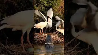 Ultra-Realistic 4K | Sacred Ibis Protect Nests from Crocodiles