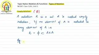 UNIT 1 | EMPTY RELATION