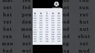 A E I O U vowels word list