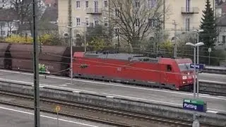 BR 185 mit langem Kohlezug Durchfahrt Durch Plattling [Full HD]