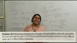 solved example of flow through pipe | Diameter of pipe by chezy's formula| Chezy Equation| Pipe Flow