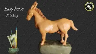 Horse making with clay / how to make clay horse  /clay sculpting #art #clay #crafts #horse🐴🐴🐎