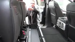 Rear Seat Storage and Flat Load Floor on the 2017 F 350