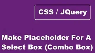 Make Placeholder For A Select Box Or Combo Box
