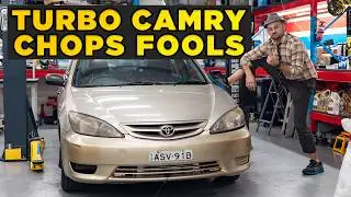Old guy in a Turbo Toyota Camry races a bunch of young punks at the track