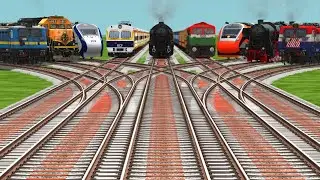 9 Electric Trains & Diesel Trains Cross At Bumpy Curves Railroad Tracks l train videos/ #trainvideo 