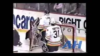 NHL Feb. 3, 1990 Robert Cimetta,BOS v Paul Broten,NYR Boston Bruins New York Rangers