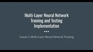 Multi-Layer Neural Network Training