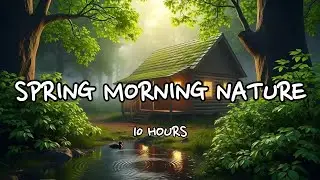 🌿 Spring Forest Cabin Morning Sounds | 10 Hours of Nature Ambience for Sleep & Relax