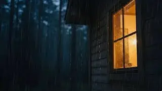 Soft Night Rain at a Cozy Forest Cabin 🌧️ Calm Rain Sounds for Deep Sleep (6 Hours)