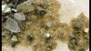 Quartz with (chalco) pyrite and other minerals from China - cabinet size