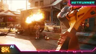 [8K AI] Cyberpunk 2077 - Gangs Of Night City | Machine Learning AI Upscale  8K