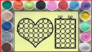 Sand painting pop it hearts and rectangle, CREATIVE PAINTING IDEAS (Chim Xinh channel)