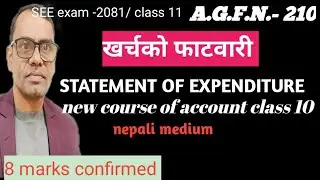 Statement of expenditure class 10 & 11.