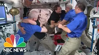 Astronauts Aboard International Space Station Welcome SpaceX 2 Crew | NBC News