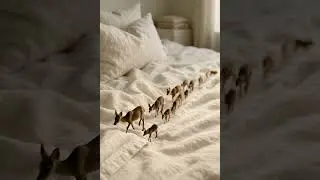 You Won&rsquo;t Believe It! A Deer Walking on a Bed &ndash; Cutest AI Scene Ever! 🦌🛏️ #cute #wildlife #birds
