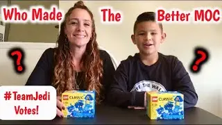GioTheJedi vs. MommyJedi MOC Challenge with Lego Classic Blue Creativity Box 10706.