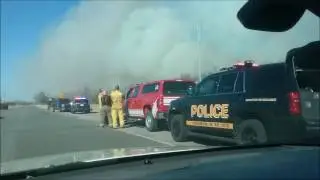 Big fire at Sand Hills State Park in Hutchinson, Kansas