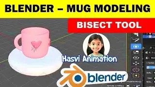 Blender bisect tool - Mug modeling, Animate like a pro #hasvianimation #3dmodeling #blender